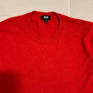100% Wool - Men's Uniqlo Orange Crewneck Sweater